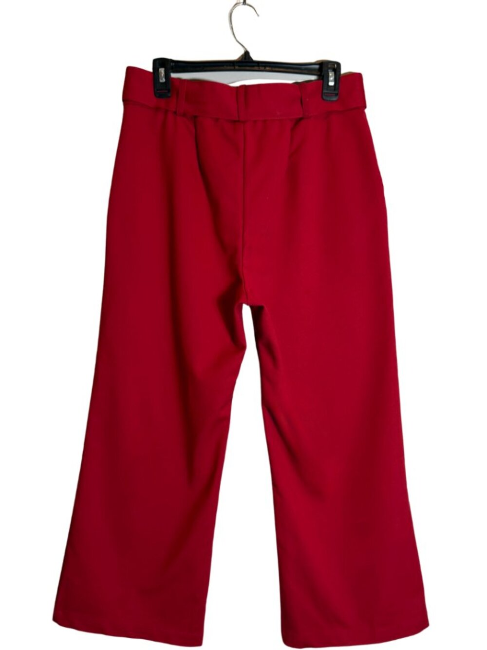 Show Me Your Mumu DJ Cropped Pants Womens Large Red Suiting Wide Leg Belted Boho - Picture 4 of 13
